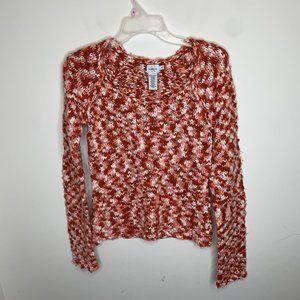 Calvin Klein Jeans Womens M Pink/Red/White Long Sleeve Sweater